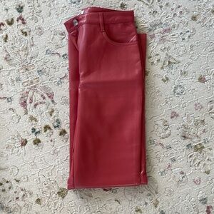 Aritzia Wilfred The Melina Pant High-waisted Vegan Leather pants peach size 2